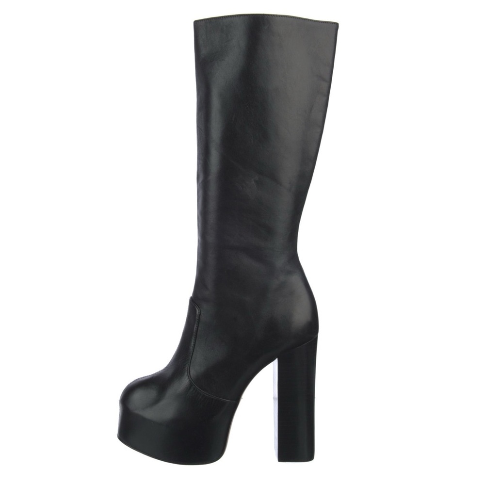 Schutz Aberdeen Black Leather Platform Boots